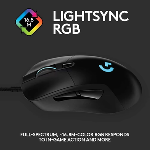 Logitech G403 HERO Wired Gaming <b>Mouse</b>, RGB LIGHTSYNC, 6 Programmable Buttons, Ergonomic , 25600 DPI Optical Sensor <b>Mouse</b> - Product Image 2