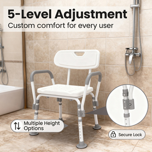 Kursi mandi Non-Slip 45CM, bangku mandi lebih tebal, peralatan keselamatan kamar mandi untuk perlengkapan rehabilitasi khusus orang tua - Product Image 3