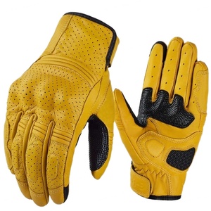 Guantes de Cuero Vintage Personalizables para Hombre, Directo de Fábrica, Transpirables, con Protección en los Nudillos, para Motocross y Uso Casual - Product Image 1