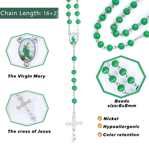 <span class=keywords><strong>El</strong></span> más nuevo collar de <span class=keywords><strong>Rosario</strong></span> de San Juda Chapado en plata, <span class=keywords><strong>Rosario</strong></span> de cuentas de madera de San Judas para <span class=keywords><strong>la</strong></span> Santa Cruz religiosa cristiana católica - Product Image 2