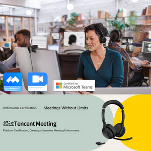 หูฟัง Jabra Evolve2 55 MS สำหรับฝ่ายบริการลูกค้า ศูนย์บริการหลังการขาย ระบบตัดเสียงรบกวนแบบแอคทีฟ เสียงระดับสตูดิโอ ควบคุมด้วยระบบสัมผัส - Product Image 4