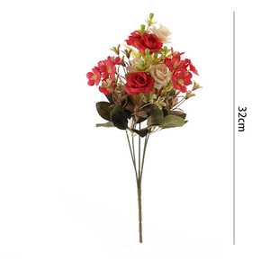Bouquet Artificiale di Ortensie e <span class=keywords><strong>Rose</strong></span> <span class=keywords><strong>a</strong></span> <span class=keywords><strong>Pois</strong></span>, Fiori in Seta per San Valentino, Decorazione per Soggiorno e Interni, Ornamento e Composizione Floreale - Product Image 5