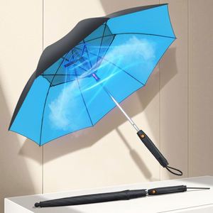 Outdoor Mist Cooling Fan Umbrella With Fan and Water <b>Spray</b> Function - Product Image 1