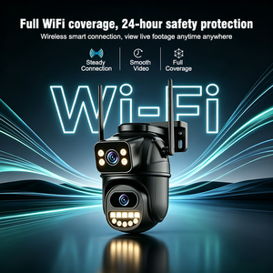 Caméra de sécurité sans fil à double objectif Cam180 App Cb02-h, résolution double 3MP, image nette jour/nuit, Bluetooth, réseau simple - Product Image 4