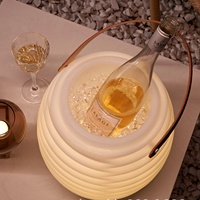 Lampe de seau à champagne rechargeable étanche à LED avec poignée et haut-parleur Bluetooth pour seau à glace