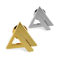 Épinglette de revers en métal émaillé de haute qualité, personnalisée avec logo d'entreprise, couleur or ou argent, forme triangulaire