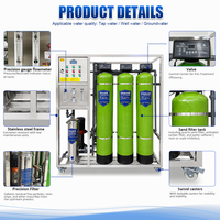 Machine de d’eau commerciale à trois réservoirs, débit 500 L/h, système de filtration par osmose inverse, avec garantie de 1 an