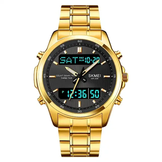 Skmei 2049 Men Digital Wristwatch Hot Sale Multi Functional Men Sport Watch Stainless Steel Led Digital 50m Waterproof Watches