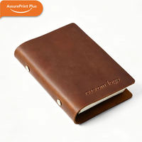 Echtes Leder Hardcover Notizbuch Ringbuch Nachfüllbares Reisetagebuch mit Anpassbarem Logo für Tägliche Aufzeichnungen & Geschenke
