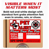 Lot de 6 autocollants d'urgence personnalisés d'alerte pour animaux de compagnie résistants aux intempéries et aux UV pour la maison, la porte de la voiture, la fenêtre, la sécurité incendie