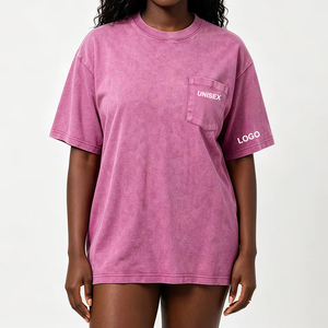Camiseta <span class=keywords><strong>Oversize</strong></span> Talla 5XL de EE. UU., Camiseta Lavada 100% Algodón, Camisetas de <span class=keywords><strong>Mujer</strong></span> al por Mayor Personalizadas - Product Image 1
