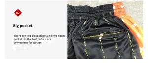 <span class=keywords><strong>Short</strong></span> de sport d'été respirant unisexe grande taille de haute qualité avec poches 100% polyester pour le basket-ball et la plage - Product Image 3