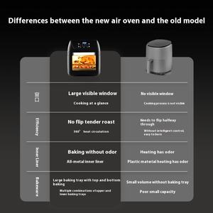 مقلاة هوائية حديثة مربعة بسعة كبيرة 12 لتر من الفولاذ المقاوم للصدأ ، مقلاة هوائية بصرية متعددة الوظائف ، فرن ، أجهزة مطبخ صغيرة - Product Image 6