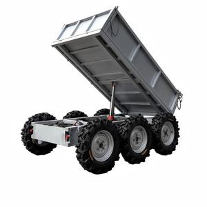 Remorque benne fermée 6 roues motrices en alliage d'aluminium, chariot de transport industriel argenté 4000x2200mm, cadre durable thermolaqué - Product Image 3