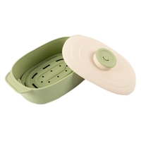 Cuiseur vapeur en silicone résistant à la chaleur et écologique, populaire pour la cuisson du poisson au micro-ondes