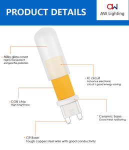 Bombilla LED G9 COB sin parpadeo, regulable, AC120V, blanco cálido, blanco frío, certificación ETL, 4.2W, base G9. - Product Image 4