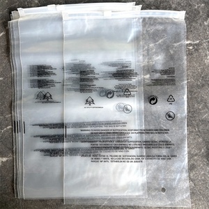 Customizable Logo Recyclable YW Brand <b>Transparent</b> Clothing Packaging <b>Bags</b> Self-Sealing Zipper PE Plastic Frosted Look Screen - Product Image 3