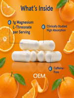Capsules de L-thréonate de magnésium naturel OEM, haute absorption, améliore l'immunité, suppléments cérébraux pour adultes, 60 unités