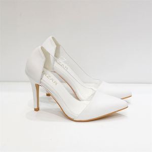 Sandales à talons aiguilles blanches pour femmes Escarpins à bout pointu de grande taille avec confort doux de haute qualité pour une utilisation estivale - Product Image 3
