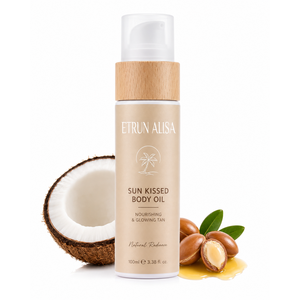 ETRUN - Aceite Bronceador y Corporal de Marca Privada, Loción Bronceadora Orgánica, Acelerador de <span class=keywords><strong>Bronceado</strong></span> Profundo en Color Chocolate <span class=keywords><strong>Saludable</strong></span> con 5 Aceites Preciosos - Product Image 1