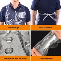 Fournisseur direct d'usine, tablier jetable en PE, imperméable, anti-huile, pour fondue, adultes, enfants, couleur unie, restauration, vente en gros