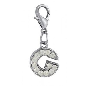 Ciondolo a forma di lettera G in cristallo con strass per la creazione di gioielli e progetti artigianali - Product Image 1