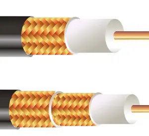 Kabel koaksial KX6 / RG58 / RG59 / RG6 / RG11 dengan kabel koaksial semi jadi daya