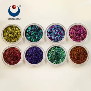 Populer Shengzhu epoxy resin kerajinan bunglon warna perubahan warna serpihan Mika serpihan