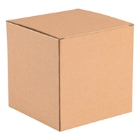 Boîte d'emballage en carton ondulé avec logo personnalisé carré, adaptée aux cosmétiques, avec impression personnalisable.