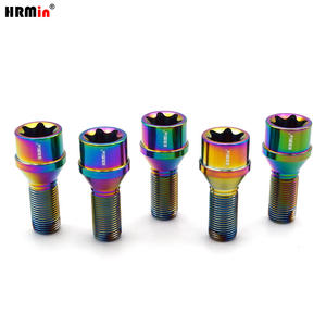 HRMin ne rouille jamais les écrous de roue antivol Gr.5 boulon en titane M14x1.5x28 mm boulons de moyeu de roue de siège conique pour Lamborghini Racing - Product Image 3