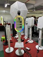 Romans DSLR Booth pour iPad et appareils photo reflex, anneau lumineux LED haute luminosité, photobooth ovale en métal, impression en libre-service