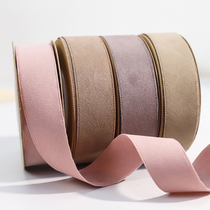 ริบบิ้นม้วนผ้ากำมะหยี่ผ้าไหมขอบยางยืดมีสายสองด้าน50yd ปรับแต่งได้ - Product Image 2