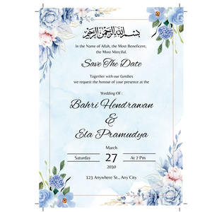 Invitaciones Acrílicas <span class=keywords><strong>Personalizadas</strong></span> Ecológicas para <span class=keywords><strong>Bautizo</strong></span> Islámico, Boda Musulmana, Estilo Árabe Regional, Hojas Cuadradas Transparentes con Protección UV - Product Image 2