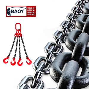 Sling rantai empat kali lipat ayunan kaki mengangkat dengan 4 kait pegangan keselamatan tugas berat untuk mesin lift Hoist - Product Image 2