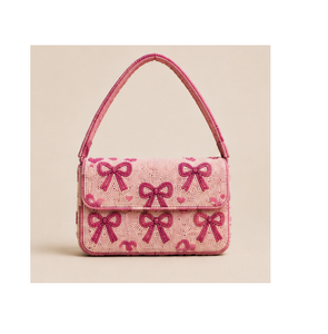 Beaded <b>Zip</b> Closure Waterproof Shoulder Bag Women Fashion Stylish Elegant Party <b>Purse</b> for Evening Wedding Holiday Everyday Use - Product Image 1