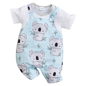 Personalización de Fábrica, Mamelucos para Bebé, Ropa de Recién Nacido, Mono con Estampado de <span class=keywords><strong>Koala</strong></span>, Mameluco de Manga Corta para Verano, <span class=keywords><strong>Pijama</strong></span> para Bebés y Niños Pequeños - Product Image 1