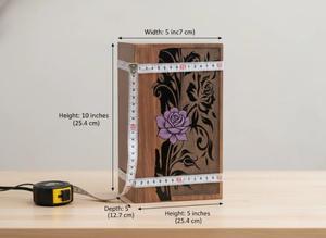 Ready to Sale Wooden Cremation Urn with Floral Design Handcrafted Decorative <b>Memorial</b> Urn <b>Box</b> For Human Ash - Product Image 4