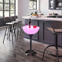 Table basse LED moderne et romantique avec éclairage RGB, mobilier en plastique pour bar, salle de sport, parc, produits rotomoulés