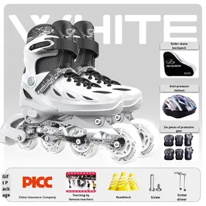 Patins à roulettes professionnels Little Champion <span class=keywords><strong>pour</strong></span> débutants, adultes, garçons et filles, avec coque en maille PU, roues en polyuréthane, extra-larges - Product Image 3