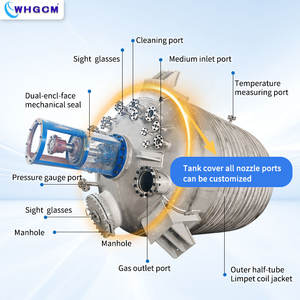 ASME CE EAC 14500L, наружный полутрубчатый резервуар для парового нагрева, химический реактор с двойным механическим уплотнением - Product Image 2