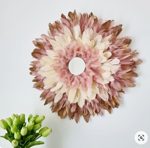 Décoration murale moderne nordique <span class=keywords><strong>en</strong></span> plumes de style bohème africain, chapeau Juju, pour la vente <span class=keywords><strong>en</strong></span> gros, idéale pour la décoration de Noël et du salon. - Product Image 4