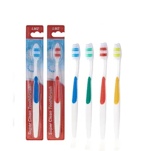 Brosse à dents en Nylon à poils souples pour soins buccaux, Logo personnalisé, paquet individuel, brosse à dents manuelle en plastique pour adultes, vente en gros - Product Image 1