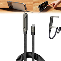 Kabel Pengisian Cepat USB-C Tipe C 240W Berkualitas Tinggi Hitam Teranyam Taipuxi Grosir dengan Stand Ponsel Kabel Data Teranyam