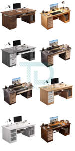 现代耐用简易办公桌，带木制抽屉锁，家用台式电脑学习学生写作卧室 - Product Image 3