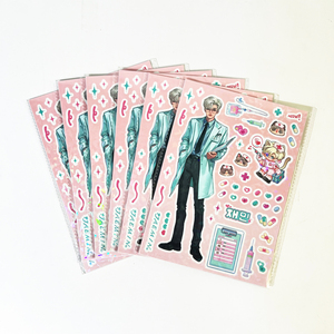 Feuilles d'autocollants adhésifs découpés à la forme, brillants, en couleur pleine, personnalisées, <span class=keywords><strong>A4</strong></span> A6, pack de feuilles d'autocollants en vinyle imperméable, dessin animé mignon, découpe à la forme - Product Image 2