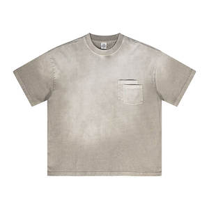 Boxy Heavy Acid Wash T-shirt 100% Cotton Luxury Washed t Shirt Plus-size <b>Perfect</b> T-shirt Blank Vintage <b>Fitted</b> T Shirt for Men - Product Image 6