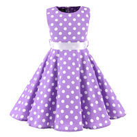 Vestidos para Niñas Estilo Europeo y Americano, Falda con Estampado de Flores y Puntos, Vestidos Retro para Niñas, Ropa Infantil de Algodón