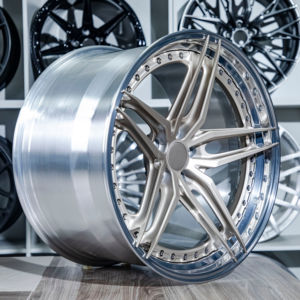 Cinco Raios Projeto Côncavo Profundo Matte White Gold Face Gloss Polish Barril Carro De Passageiro Forjado Rodas para C7 Corvette - Product Image 6