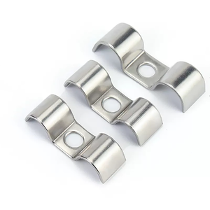 <span class=keywords><strong>Collier</strong></span> de serrage <span class=keywords><strong>double</strong></span> face en acier inoxydable personnalisable en gros avec boucle de <span class=keywords><strong>fixation</strong></span> de câble finition zinc prise en charge OEM - Product Image 2