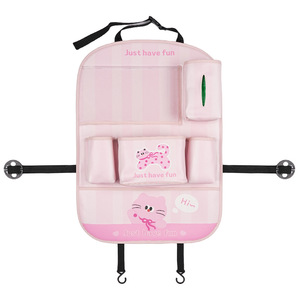 Cute Cartoon <b>Car</b> Back Seat Organizer 8-11 Pockets Multi Functional Storage Bag For <b>Car</b> <b>Interior</b> With Cat Design - Product Image 5